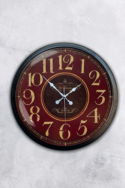 Kasva Concept Gift 40 cm Black Metal Rome De La Paris Wall Clock
