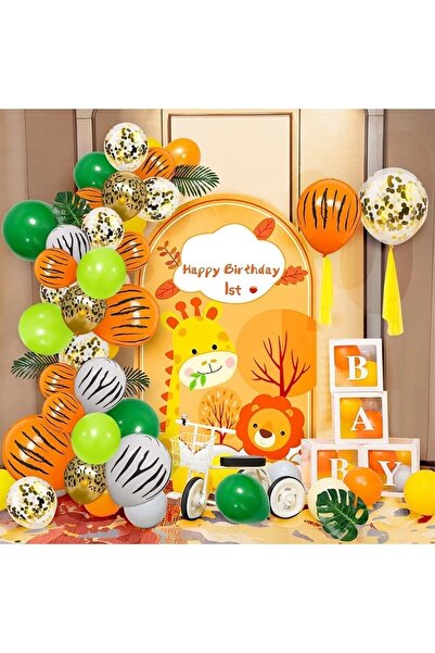 BİDOLUMUTLULUK Balon Safari Temalı Doğum Günü Seti Parti