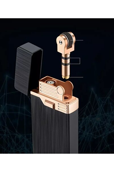 Techmarketi Rüzgar Geçirmez Meşale Çift Alev Sihirli Çakmak Ücretsiz Ateş Düz Jet Metal Çakmak Turbo Çakmak