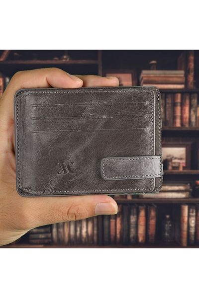 My Valice Men's Genuine Leather Wallet and Card Holder 1803 Gray