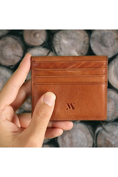 My Valice Men's Genuine Leather Wallet and Card Holder 1805 Light Tan