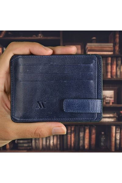 My Valice Men's Genuine Leather Wallet and Card Holder 1803 Blue