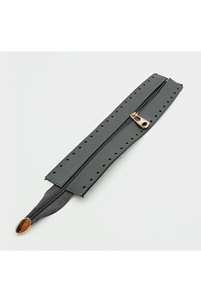 angel çanta aksesuar لون رمادي 28 سم سحاب جلدي ذهبي فاتح معدني