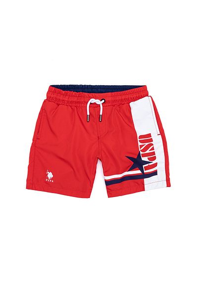U.S. Polo Assn. Red Boy's Shorts Swimsuit Cabrerakıds Vr213