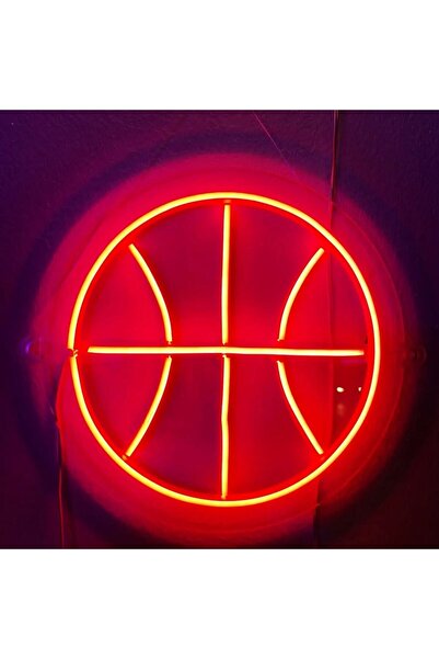 SMİLE CONCEPT Basketbol Topu Neon Led Dekoratif Duvar Yazısı Tabelası Aydınla...