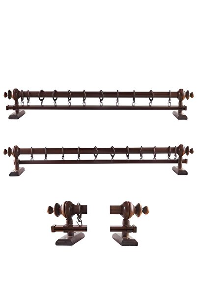 Orlenda Umeraș Cortina Rustic Nuc 200cm + Cortina Tulle 200cm