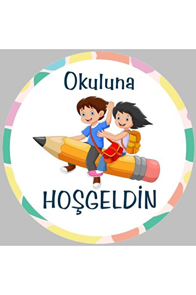 TELLGRAF REKLAM HİZMETLERİ ملصق دفتر المدرسة المكتوب مرحبًا بكم في المدرسة (4...