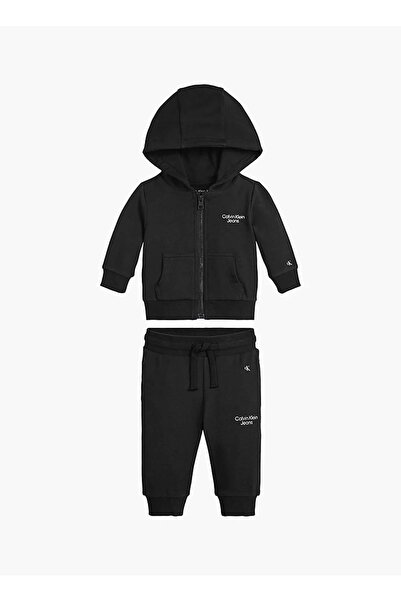 Calvin Klein Düz Siyah Bebek Eşofman Takımı In0ın00019