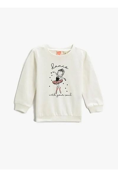 Koton Printed Baby Ecru Sweatshirt 3wmg10011ak