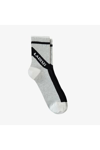 Lacoste Men's Color Blocked Gray Socks