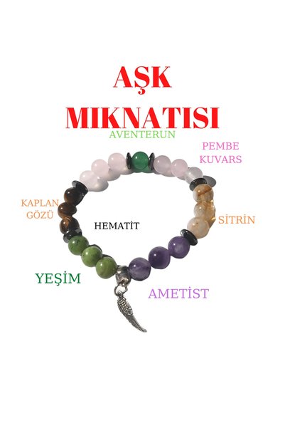 Midas Yıldızı Love Magnet Natural Stone Bracelet