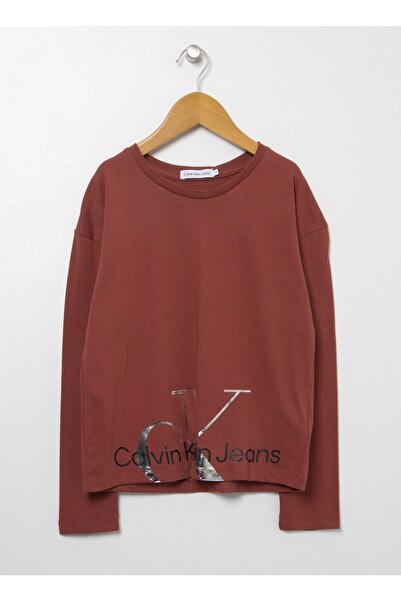 Calvin Klein Baskılı Kırmızı Kız Çocuk T-shirt Ig0ıg01543