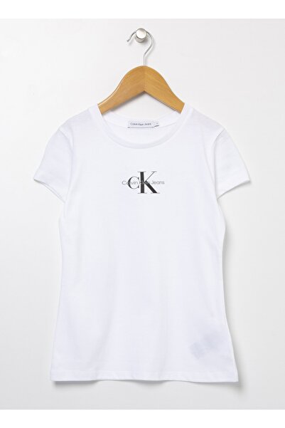 Calvin Klein Düz Beyaz Kız Çocuk T-shirt Ig0ıg01470
