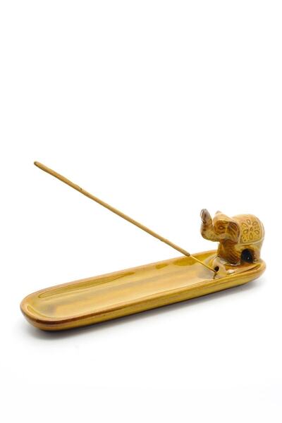 BUHANA HEDİYELİK Fil Tütsülük Kayık Modeli Turuncu Renk Tütsülük