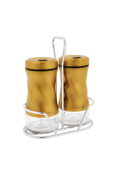 Emsan Twister Salt and Pepper Shakers Gold