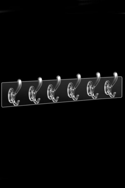 AYACO 5'li Yapışkanlı Şeffaf Duvar Askısı Banyo Mutfak Düzenleyici Askı Prati...