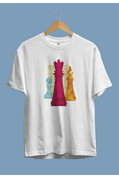 YQYQ Унисекс тениска с щампа и дизайн на шахматни фигури