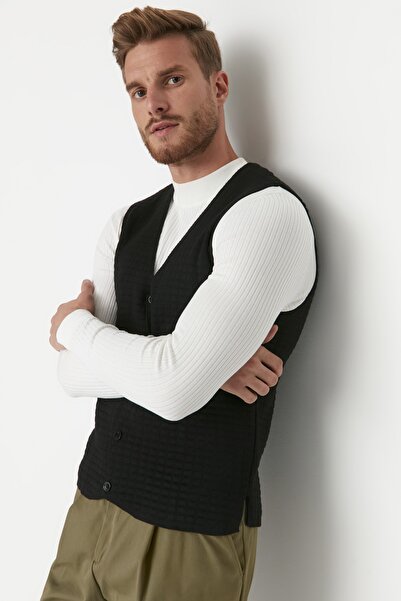 Trendyol Collection Vest - Black - Double-breasted