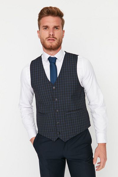 Trendyol Collection Weste - Dunkelblau - Zweireihig