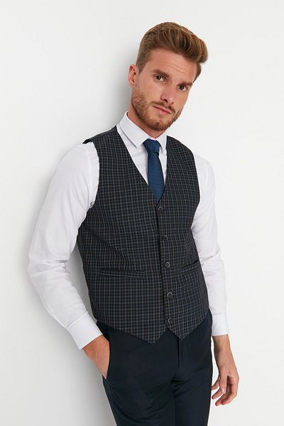 Trendyol Collection Weste - Dunkelblau - Zweireihig