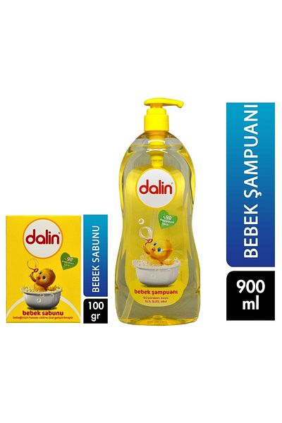 Dalin 900 ml Baby Shampoo with Pump - 100 gr Baby Soap