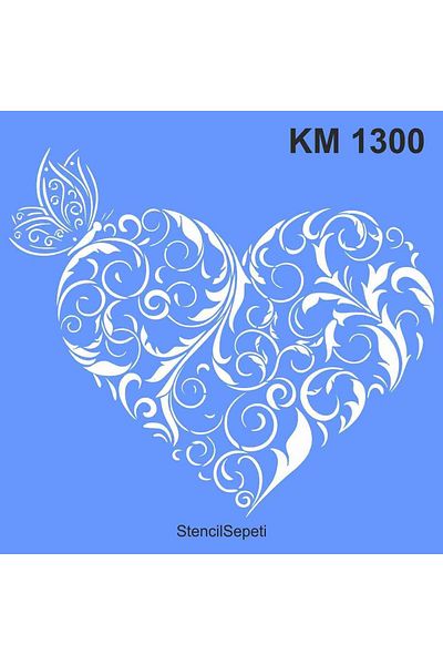 StencilSepeti نمط قلب الفراشة - قالب مادة سميكة - لا يوجد إرجاع - 100x100 سم