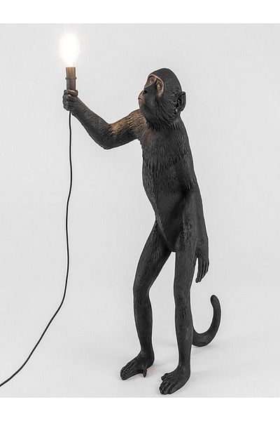 CajuArt Large Size Standing Black Monkey Lampshade Lighting Ornamental Decor