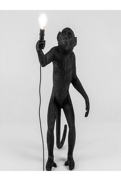 CajuArt Large Size Standing Black Monkey Lampshade Lighting Ornamental Decor