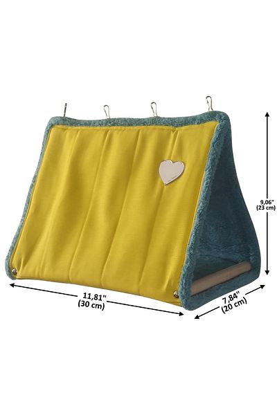 Akat Cosy Cuddly Large Size Yellow+green Parrot Hammock (Big Parrot Species)