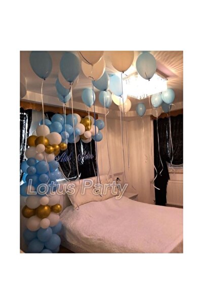 LOTUS PARTY مجموعة سلسلة بالونات تحت عنوان الختان 80 قطعة - (أزرق - أبيض - كر...