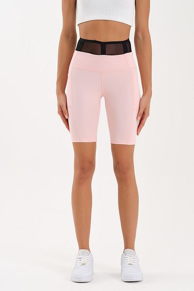 Runever Women's Tulle Belt Detailed Biker Leggings 2067