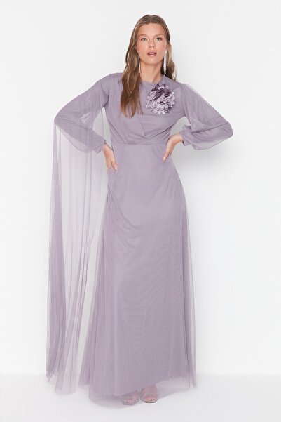 Trendyol Modest Evening Dress - Purple - Skater