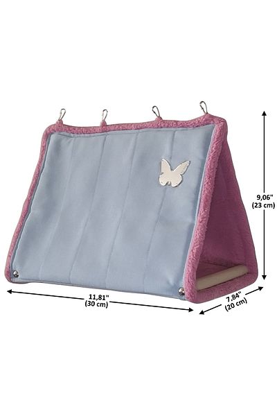Akat Cosy Cuddly Large Size Blue+Pink Parrot Hammock (Big Parrot Species)