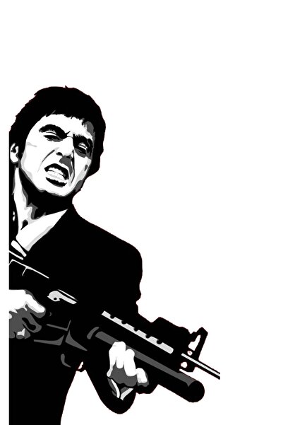 MegaSticker Scarface 18x10 Cm Motorsiklet Kask Laptop Ve Oto Sticker