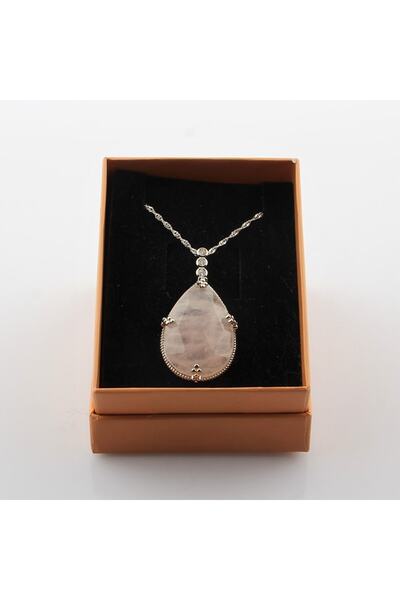 Deniz Doğal Taş Sertifikalı Pembe Kuvars ( Taşlar) Doğaltaş Kolye Ucu 3 Cm - ...