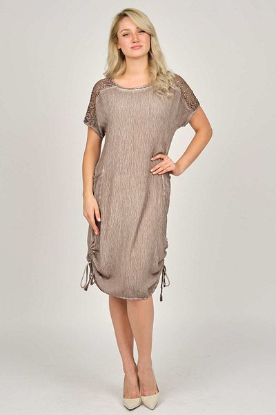 ELLA CAMELIA Rochie de damă cu detaliu pe umăr 5012175 kaki