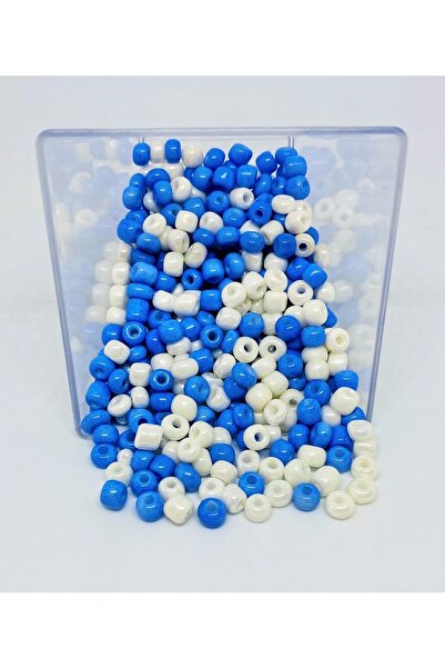 yağmur gökçe حبات رملية زجاجية مختلطة (40 جرام) - 6 - أزرق وأبيض