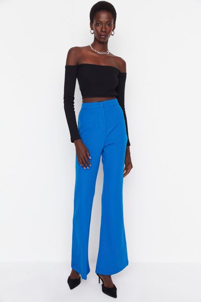 Trendyol Collection Petrol Wide Leg/Wide Leg High Waist Woven