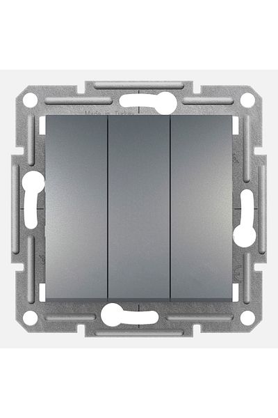 Schneider Electric شنايدر أسفورا ستيل مفتاح ثلاثي بدون إطار، Eph 2100162