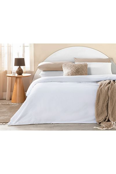 English Home Novella Premium Soft Cotton - Set cuvertură de pilota unică albă 160x220 Cm