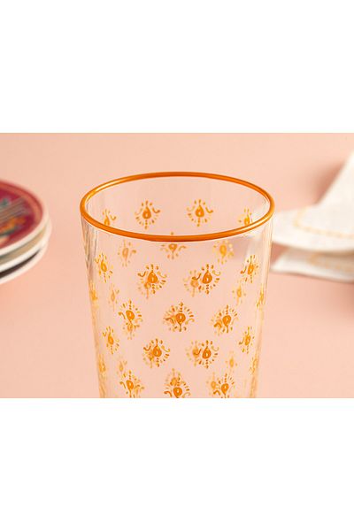 English Home 660 ml Yellow Cartello Glass Soft Drink Cup