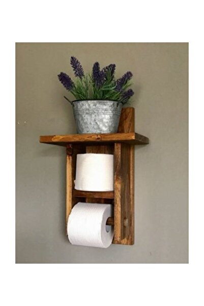 Primera Suport de perete decorativ din lemn pentru hârtie igienică cu rezervă...