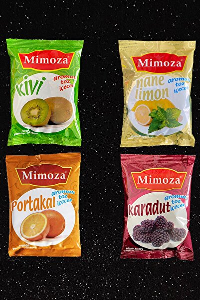 Mimoza Grip Çayı Toz Içecek Oralet Kivi Mentollü Nane Limon Portakal Karadut Aromalı Çay 4 Adet 1000 Gr.