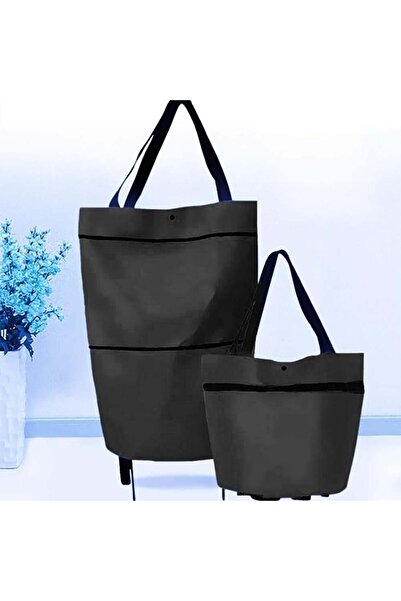 Genel Markalar Çok Amaçlı Pratik Katlanabilir Portatif Market Çantası Tekerle...