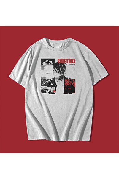 rebelberi Juice Wrld Rap Hip-hop Bootleg Majica Oversize Unisex Bela T-shirt ...