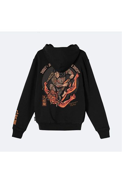 Shout Υπερμεγέθη ιαπωνική κουκούλα Kumonryu Shishin Unisex με φερμουάρ