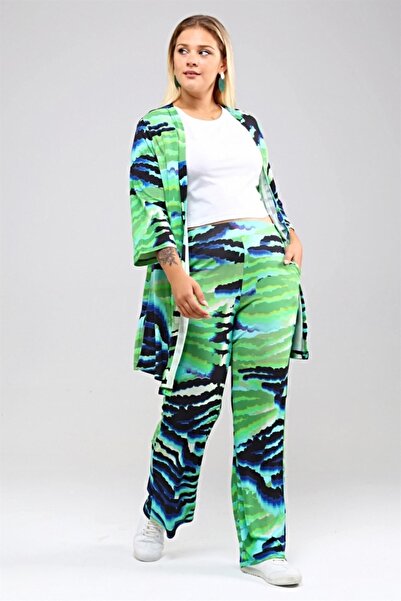 Seamoda Πλεκτό μπουφάν με σχέδιο-πράσινο