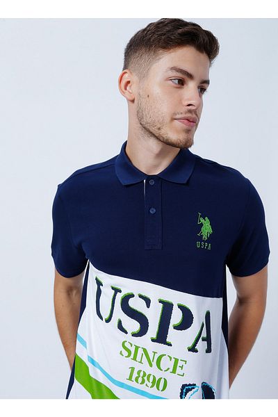 U.S. Polo Assn. Ανδρικό μπλουζάκι Polo Neck Navy Blue T-vermont