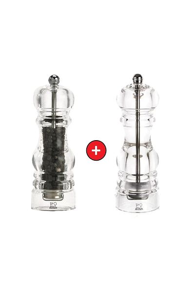 Peugeot Nancy Acrylic Salt And Pepper Mill Set Transparent 18 Cm