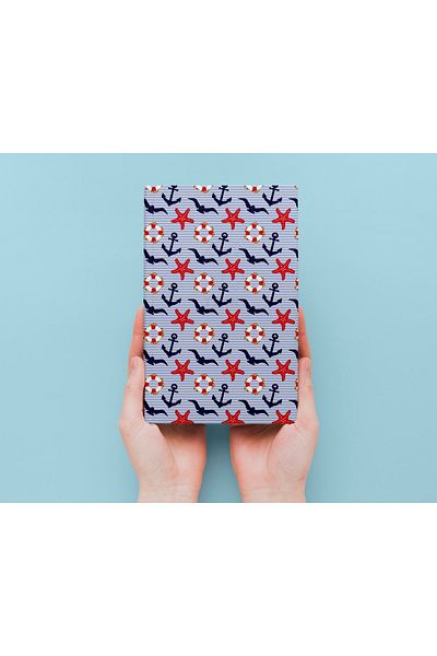 daystore Set de 3 caiete cu tematică nautică - A5 - cu rigle - 13x21 cm - 64 pagini